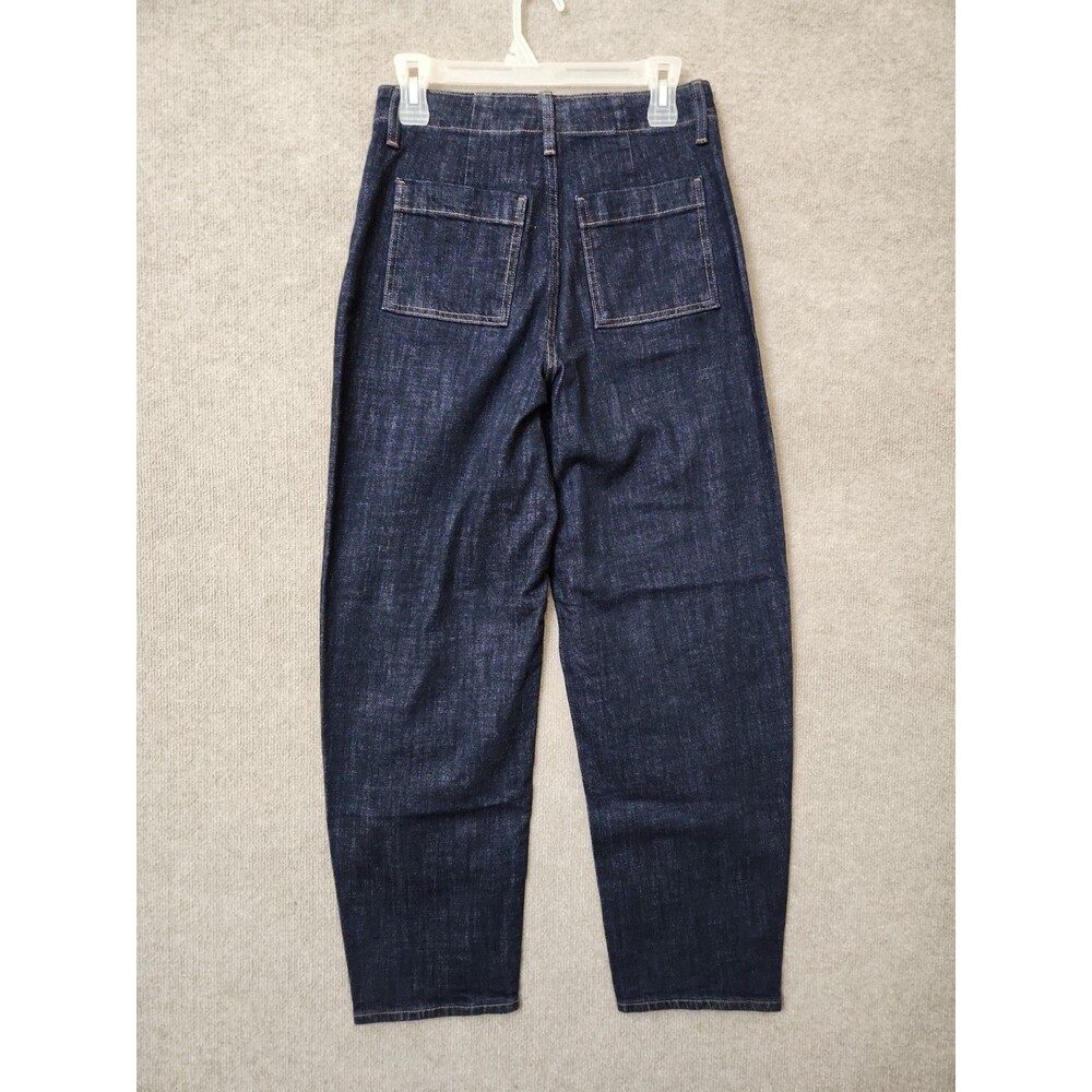 Old Navy Barrel Ankle Jeans Womens 4 Tall Blue Dark Wash High Rise NEW - Picture 7 of 11